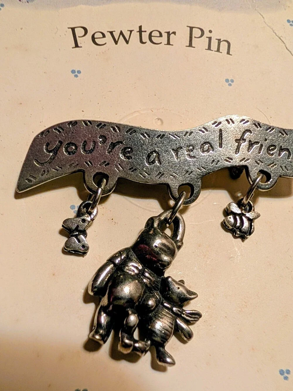Winnie the Pooh Pewter Pin - Silver 